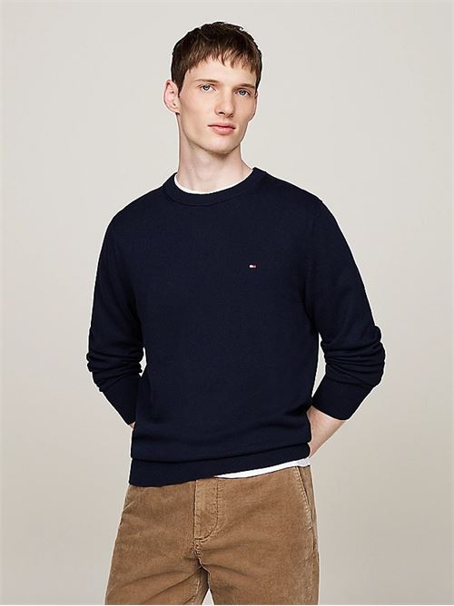 pima org ctn cashmere crew neck TOMMY HILFIGER | MW0MW28046DW5